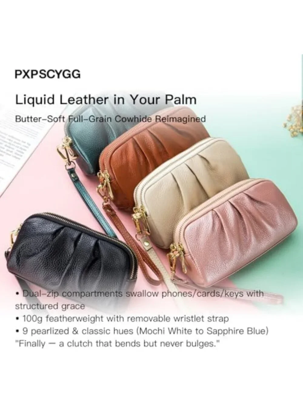 Stylish Genuine Leather Wristlet Wallet for Women - Compact, Chic & Functional